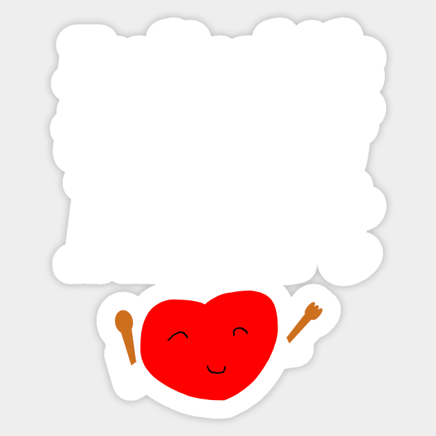 Feeding Kids is a Work of Heart Cute Red Heart Design Sticker by Artstastic